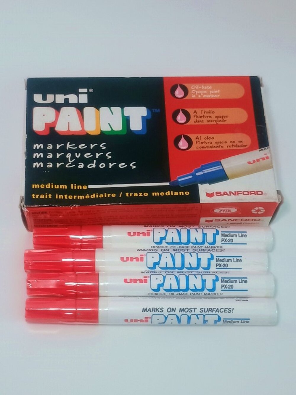 Sanford Uni Paint PX-20 Red Oil-Based Paint Markers Medium Line Lot 4 Sealed